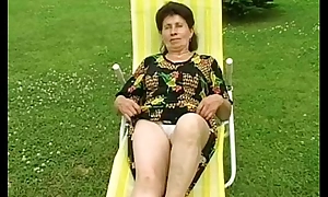 Granny Marie gets fucked hard by the pool