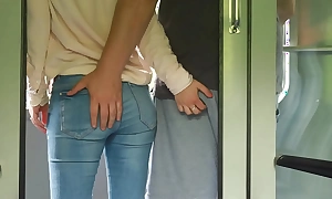 An unassimilable girl touches my dick relative to the train and about to I wank relative to the bathroom.